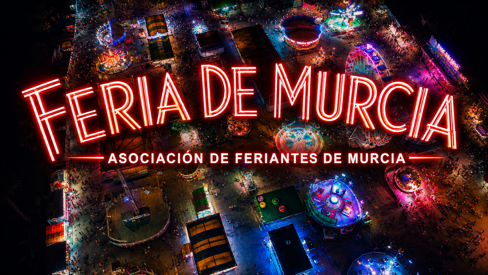 Feria de Murcia — vista aérea nocturna